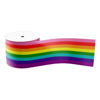 Original 8-Stripe LGBT Gay Pride Rainbow Flag Grosgrain Ribbon