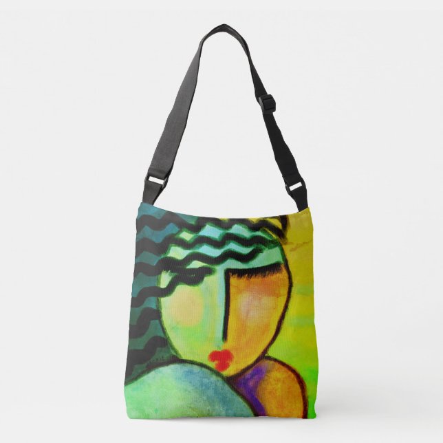 Original Abstract Art Crossbody Bag (Front)