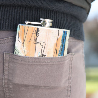 Original Abstract Art  Hip Flask