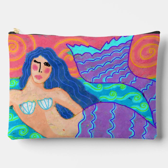 Original Abstract Art Mermaid Accessory Pouch (Front)
