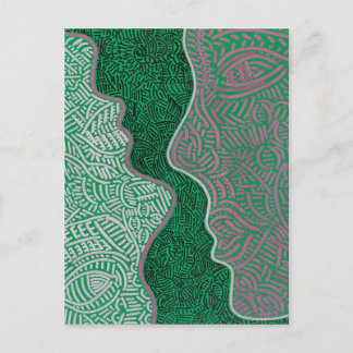 Original abstract art postcard