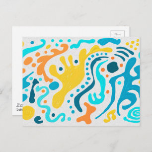 Original Abstract Art Postcard