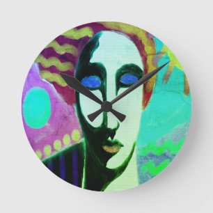 Original Abstract Art Round Clock