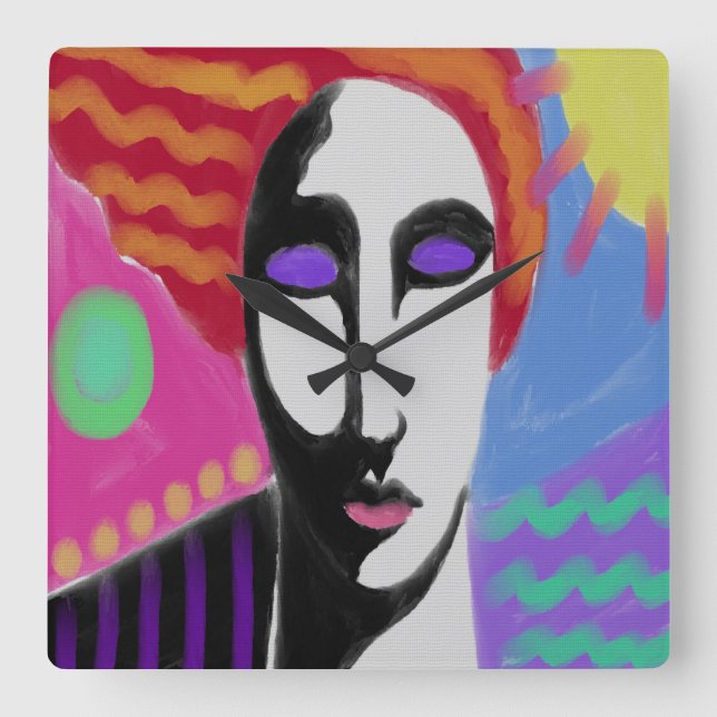 Original Abstract Art Round Clock (Front)