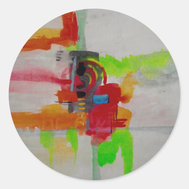 Original Abstract Artwork Classic Round Sticker (Front)