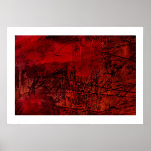 Original Abstract Canvas Print - Red Abstract Art
