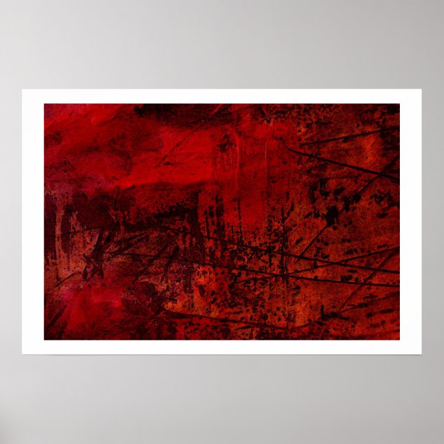 Original Abstract Canvas Print - Red Abstract Art (Front)