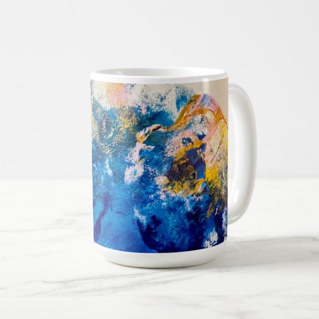 Original Abstract Colour Swirl Escape Candle  Coffee Mug (Front Right)