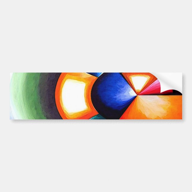 Original Abstract Cubist Art Bumper Sticker (Front)