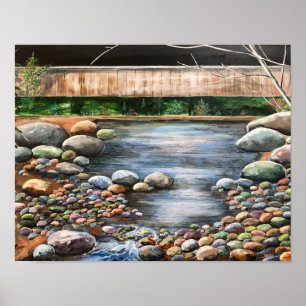Original Acrylic Landscape Painting/ Brook Poster
