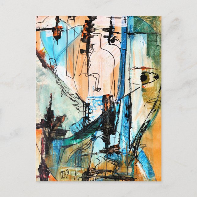 Original Acrylic Painting On  Postcard (Front)