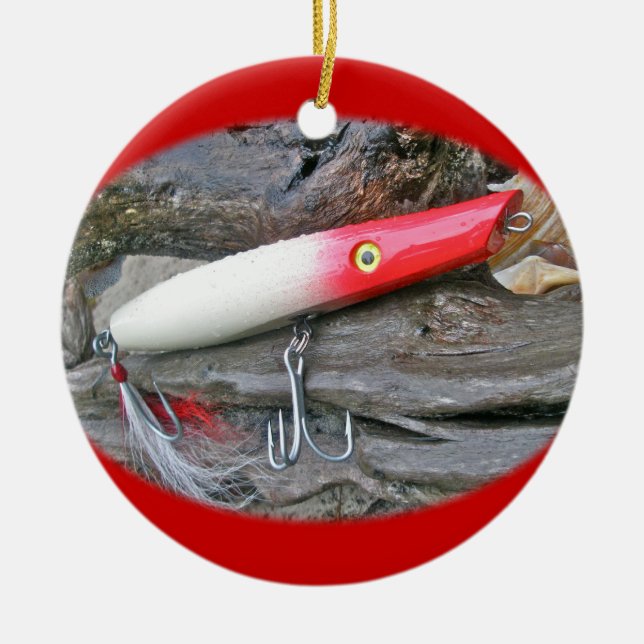 Original AJS Pencil Popper Fishing Lure Ceramic Tree Decoration (Front)