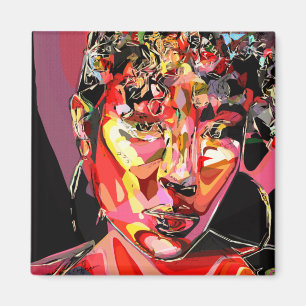 Original Art Abstract Female Portrait Magnet
