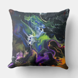 Original Art Abstract Pour Art Throw Pillow