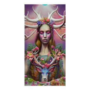 Original Art Abstract Spiritual Bohemian Goddess   Poster