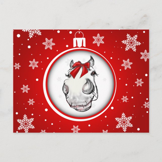 Original Art Cute Pony Christmas postcard (Front)