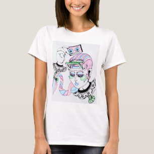 Original Art Design " Cassette player in Forehead" T-Shirt