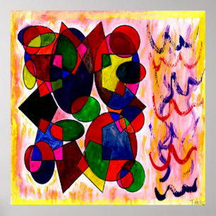 Original art from painting mixed colours abstract poster