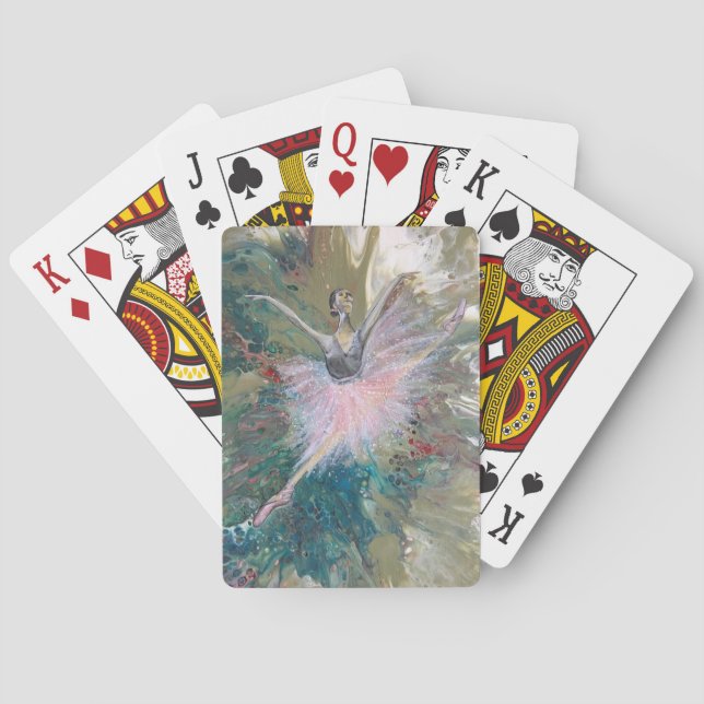 Original Art Leaping Ballerina Playing Cards (Back)