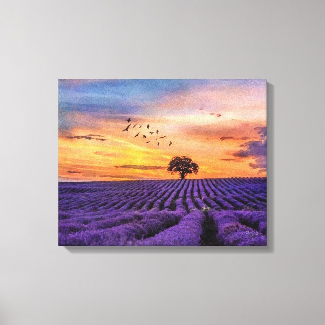 Original Art Lone Tree Peaceful Scenery  Canvas Print (Front)