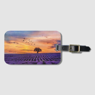 Original Art Lone Tree Peaceful Scenery Luggage Tag