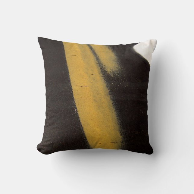 Original art: "macroffiti: yellow, black & white" cushion (Front)