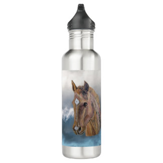 Original Art Red Horse Realistic 710 Ml Water Bottle