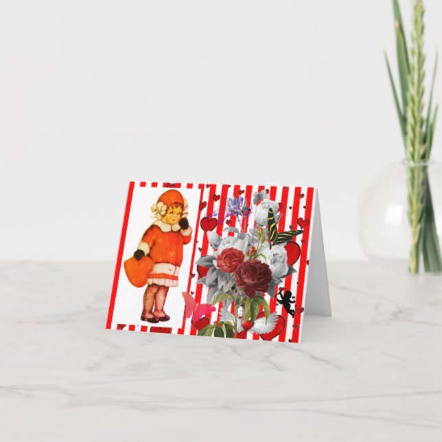 ORIGINAL ART VALENTINE'S DAY Folded Greeting Card (Front)