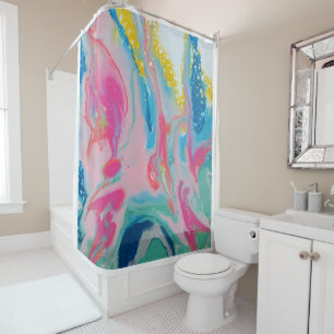 original art "water ballet"  shower curtain