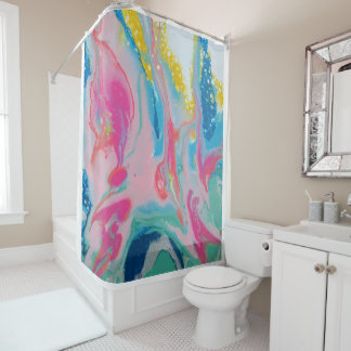 original art "water ballet" shower curtain