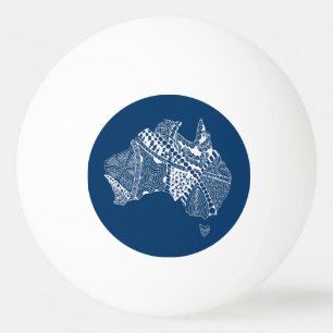Original Australia Map Art - Choose Your Colour Ping Pong Ball