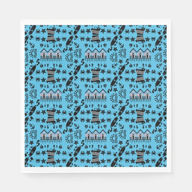Original Beach Sand And Sea Themed Napkin (Front)
