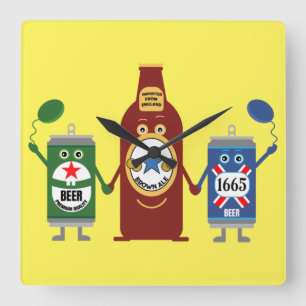 Original Beer lover Gifts Square Wall Clock