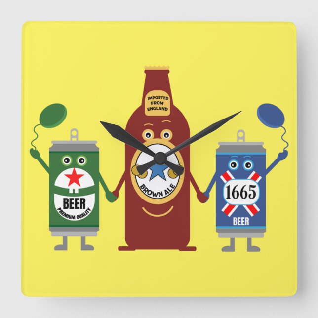 Original Beer lover Gifts  Square Wall Clock (Front)