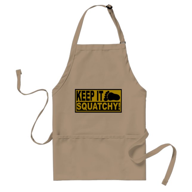 Original & Best-Selling Bobo's KEEP IT SQUATCHY! Standard Apron (Front)