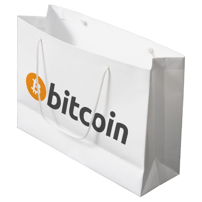 Original Bitcoin Btc Large Gift Bag (Front Angled)