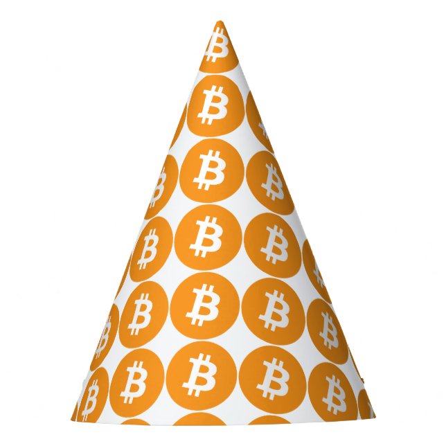 Original Bitcoin Logo Symbol Crypto Coin Party Hat (Front)