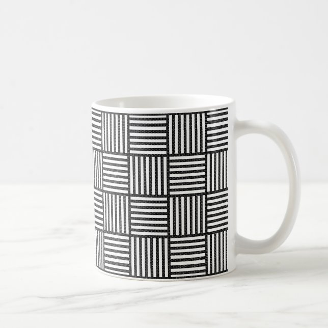 Original BLACK AND WHITE DOUBLE DIAMOND PATTERN Coffee Mug (Right)
