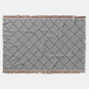 Original BLACK AND WHITE DOUBLE DIAMOND PATTERN Throw Blanket