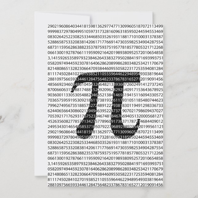 Original black number pi day mathematical symbol (Front)