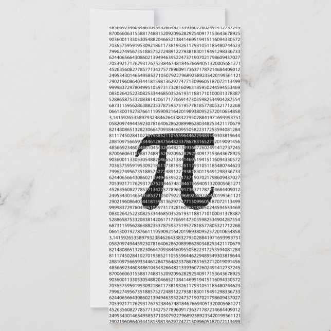 Original black number pi day mathematical symbol (Front)