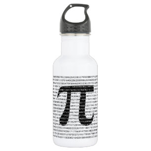 Original black number pi day mathematical symbol 532 ml water bottle