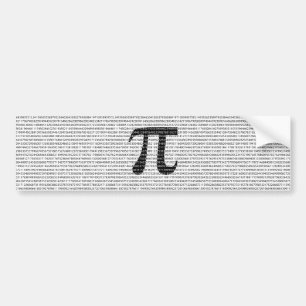 Original black number pi day mathematical symbol bumper sticker