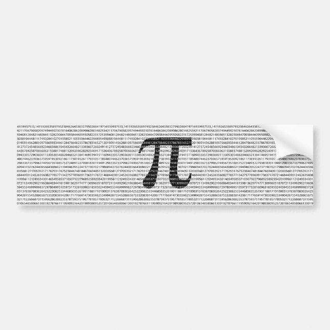 Original black number pi day mathematical symbol bumper sticker (Front)