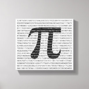 Original black number pi day mathematical symbol canvas print