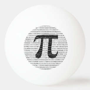 Original black number pi day mathematical symbol ping pong ball