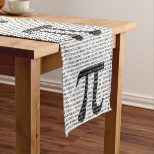 Original black number pi day mathematical symbol short table runner