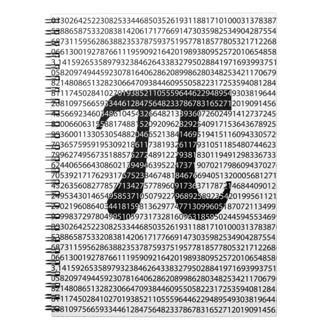 Original black number pi day mathematical symbol spiral notebook (Front)