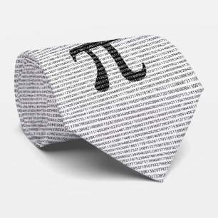 Original black number pi day mathematical symbol tie