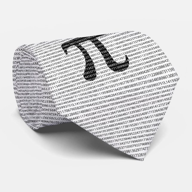 Original black number pi day mathematical symbol tie (Rolled)